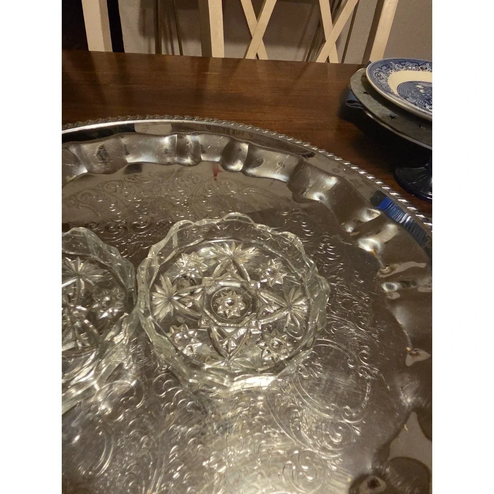 Anchor Hocking Early American Prescut (EAPC) glass star pattern ashtray or dish